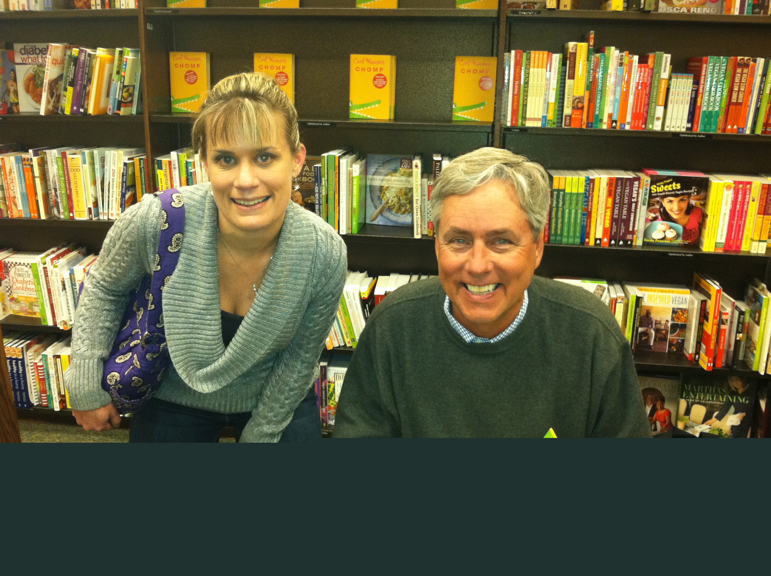 Ms. Schmidt with Carl Hiaasen 